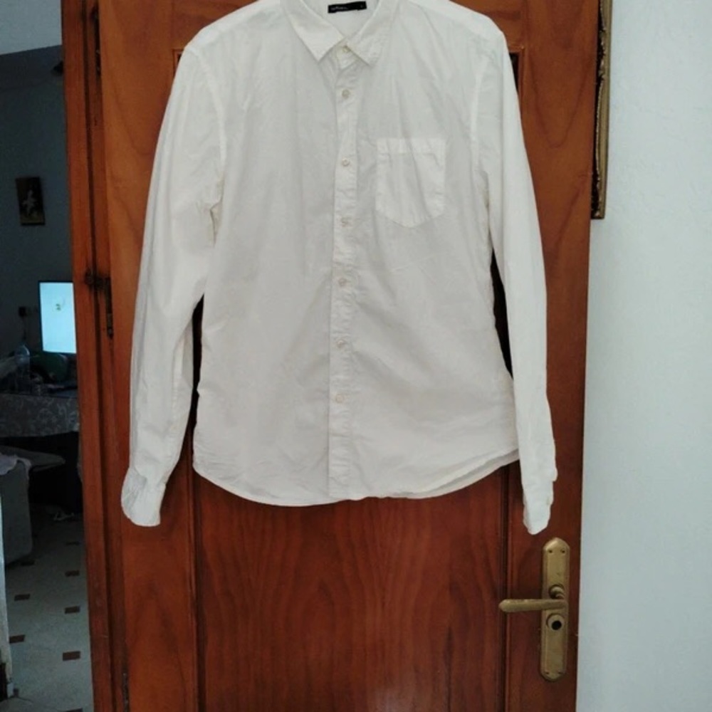 Elegant White Button-Down Shirt for Men